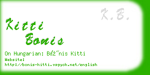 kitti bonis business card